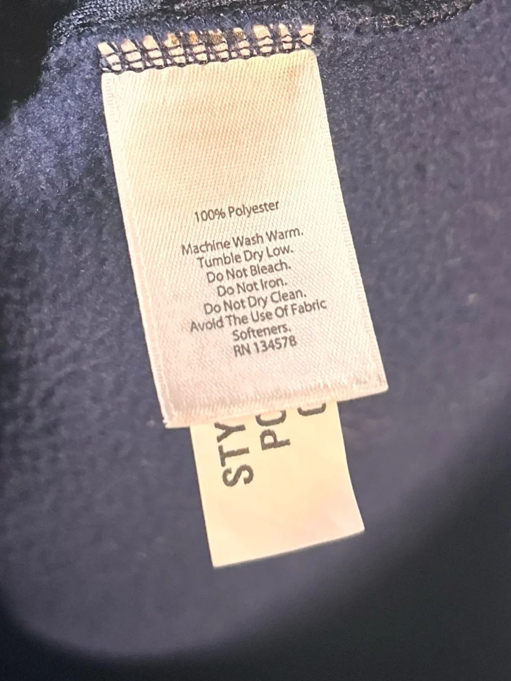 Vineyard Vines Women’s Size XS Blue Navy Fleece Vest Full Zipper Pockets Logo - Picture 4 of 5